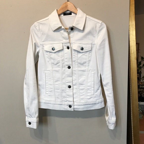 Theory Jackets & Blazers - Theory White Denim Jacket (NWOT)